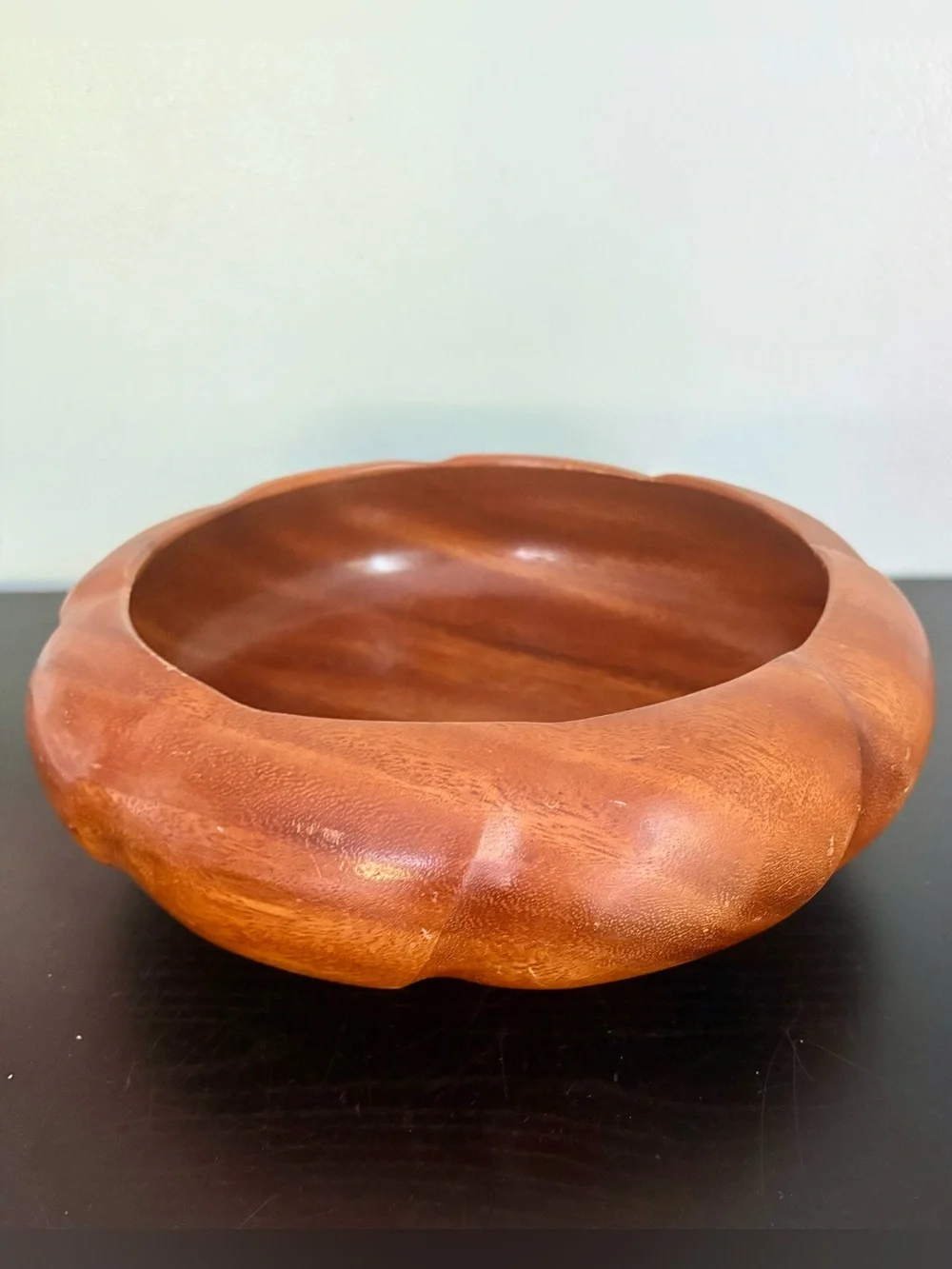 Hand-Carved Wooden Bowl Monkey Pod